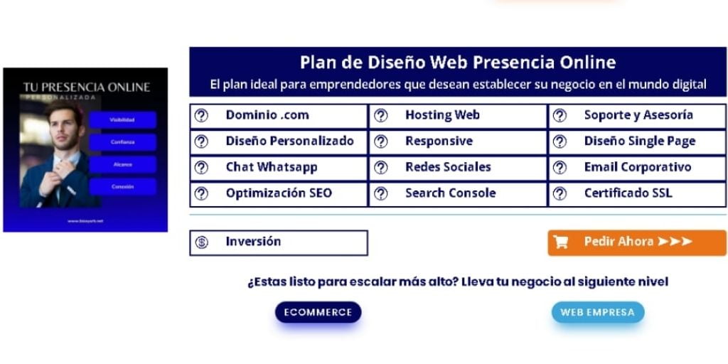 Plan Diseño Web Presencia Online